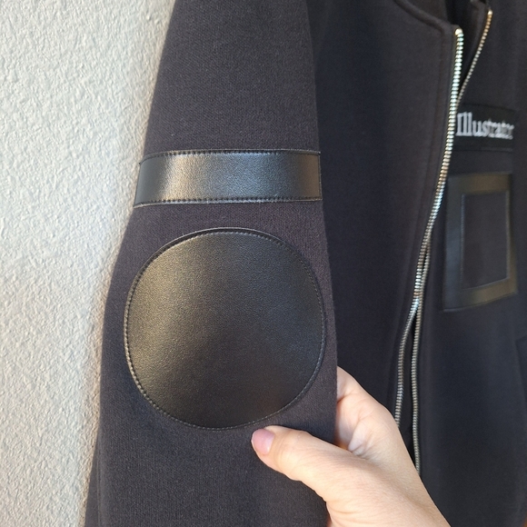 Trendiano Japanese Mens Zip Up Graphic Modern Black Jacket Size M - Picture 5 of 7